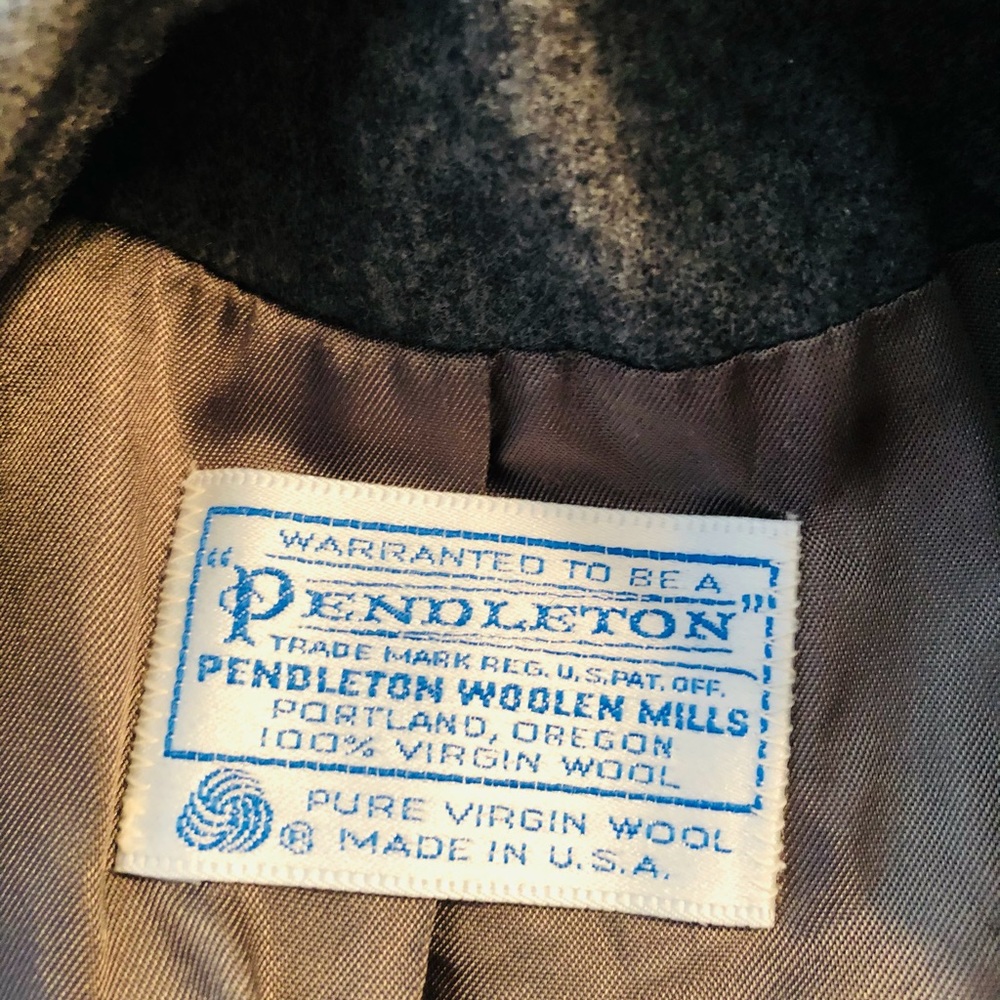 Pendleton Dark Gray Vintage Wool Jacket Pockets 38 - image 2